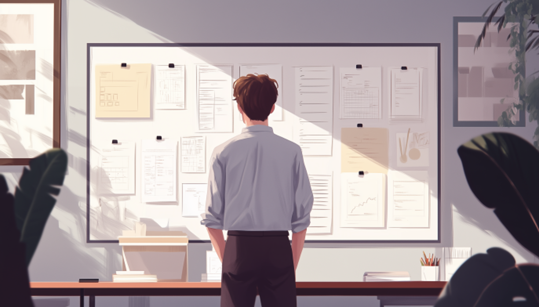 Person planning at vision board illustrating ENFJ A vs ENFJ T personality differences.