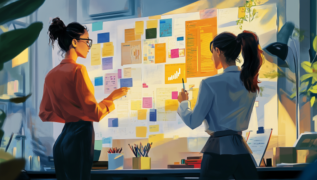 Team brainstorming at board comparing ENFJ A vs ENFJ T cognitive approaches.