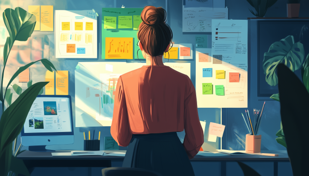 ENFP-T vs ENFP-A personality types comparison shown through organized workspace planning.