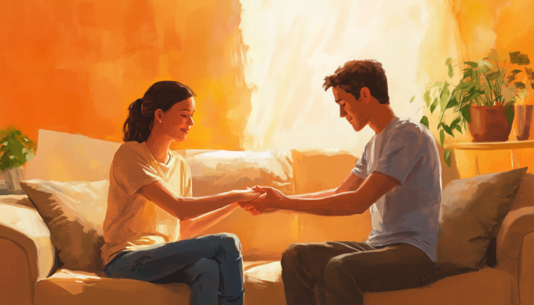 ENFP-A vs ENFP-T differences in relationships shown through couple connecting emotionally.