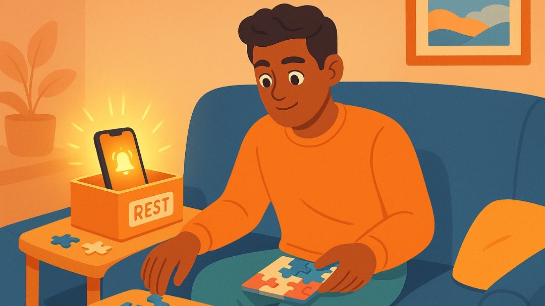 Enneagram Type 3 practicing self-care by taking rest breaks and enjoying relaxing activities.