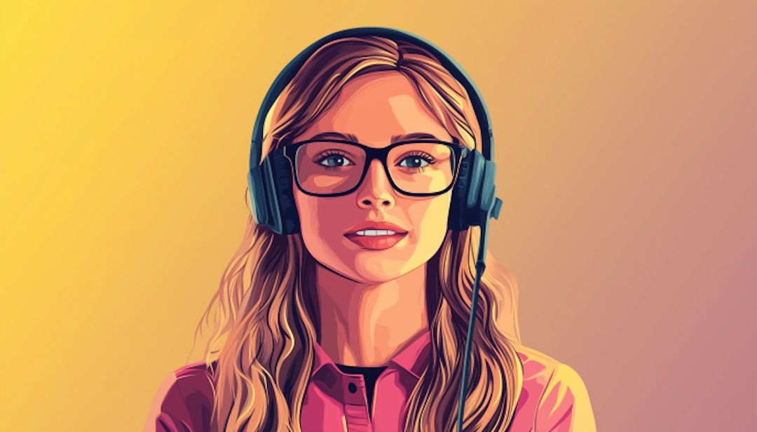 Enneagram 2 career as human resources manager wearing headset for client support.