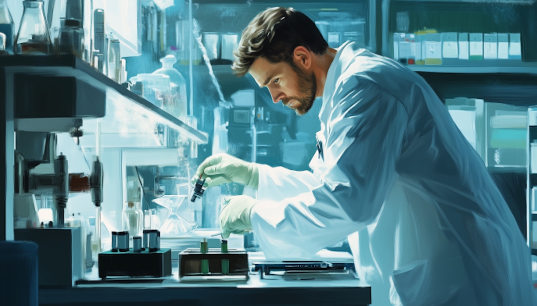 Scientist conducting research in a lab representing analytical Enneagram 5 careers.