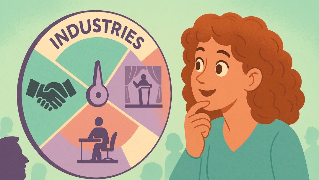 Extraverted entrepreneur considering industry options in sales and marketing.