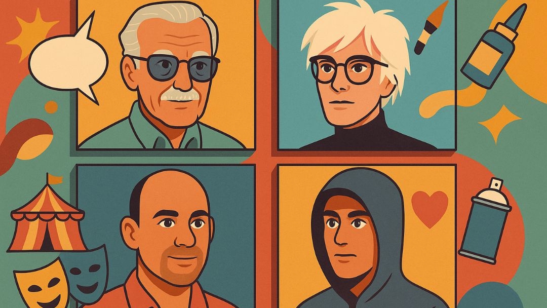 Diverse entrepreneurs with low conscientiousness traits and creative symbols representing unconventional business styles.