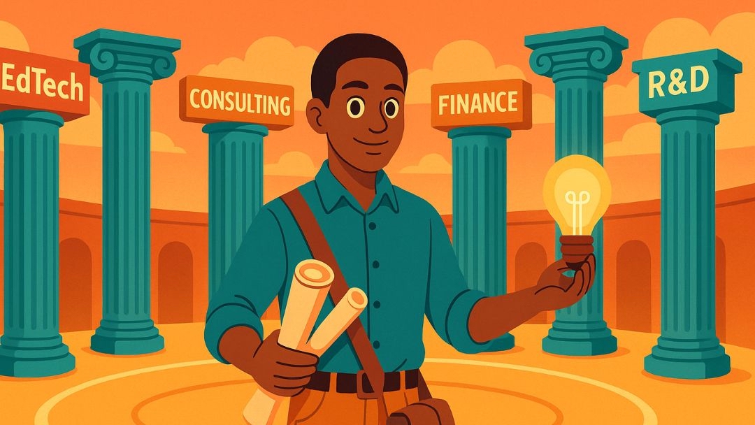 Average agreeableness entrepreneur exploring opportunities across multiple industry sectors.