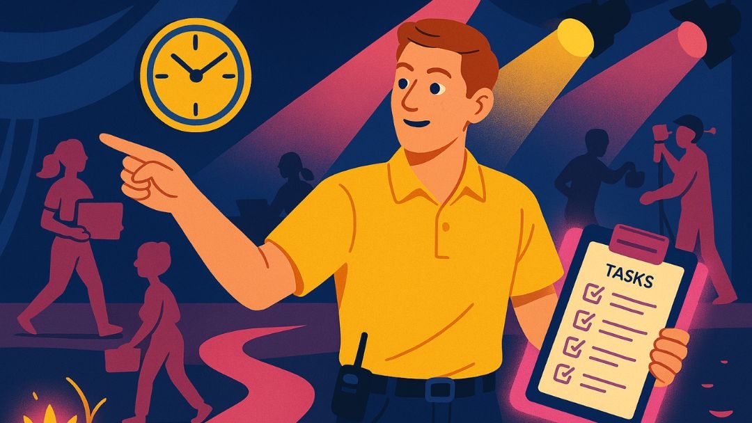 Successful entrepreneur with moderate conscientiousness balancing time management and task delegation.