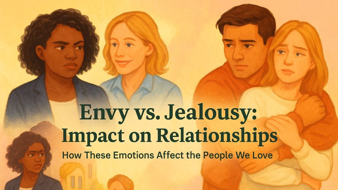 People experiencing envy vs jealousy showing emotional impact on relationships.