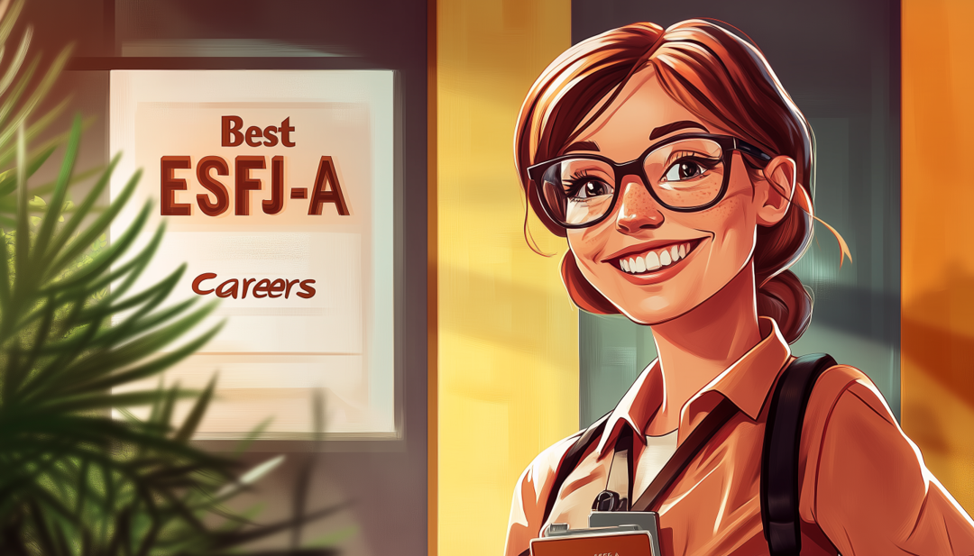 Confident professional discovering best ESFJ-A careers for assertive consuls.