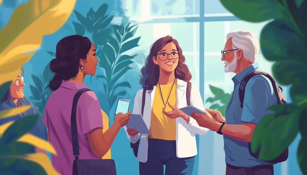 ESFJ-T professionals engaging in friendly workplace collaboration and teamwork.