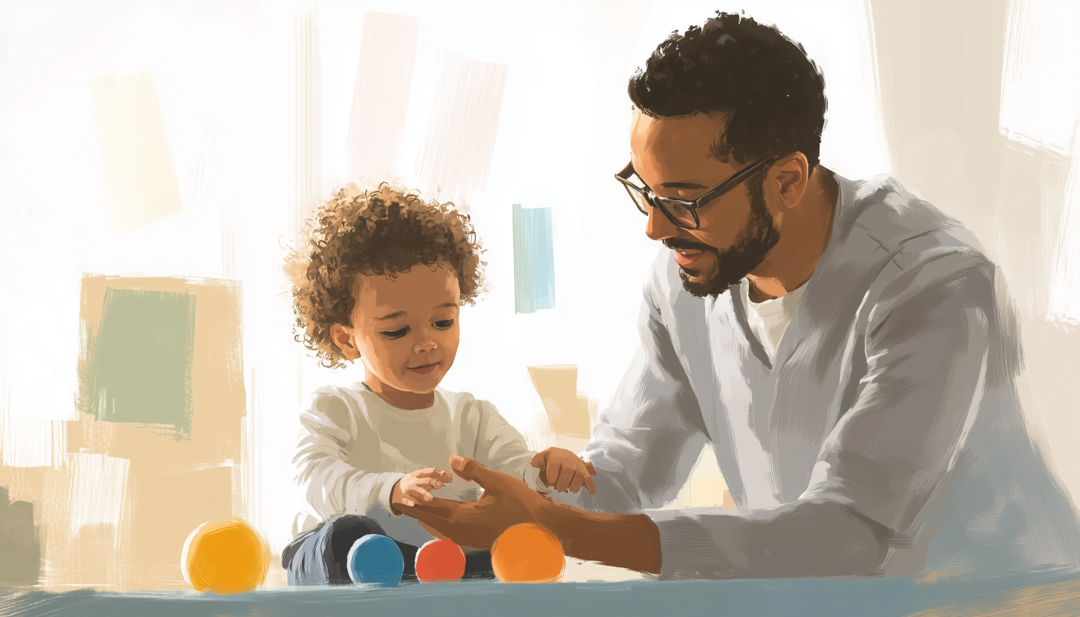 Teacher or therapist working with child, showcasing ESFP-T career strengths in nurturing roles.