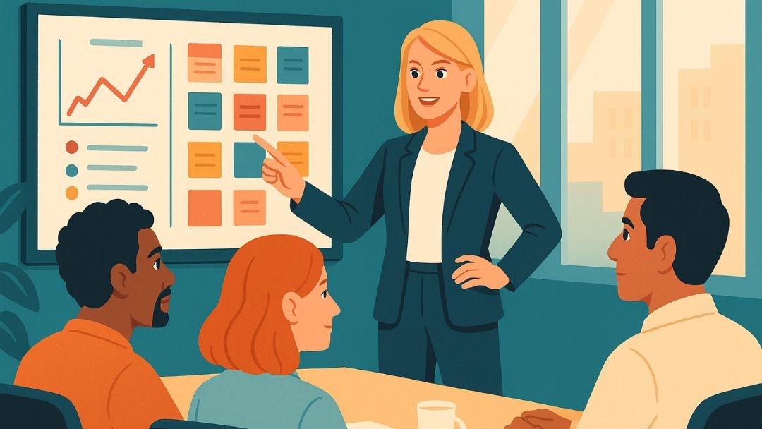 ESTJ-A professional leading team meeting demonstrating ideal career strengths in management.