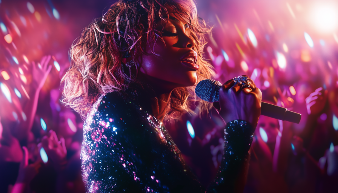 Tina Turner performing on stage depicting famous ESFJ singer and icon.