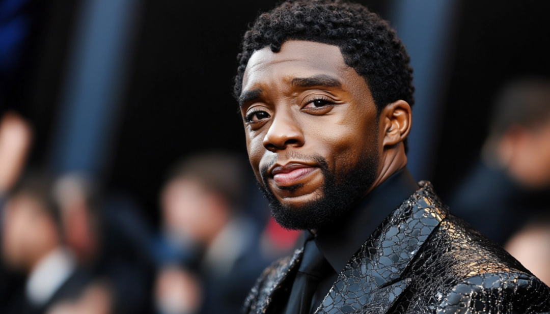 Chadwick Boseman at event depicting famous enneagram 9 actor and peacemaker.