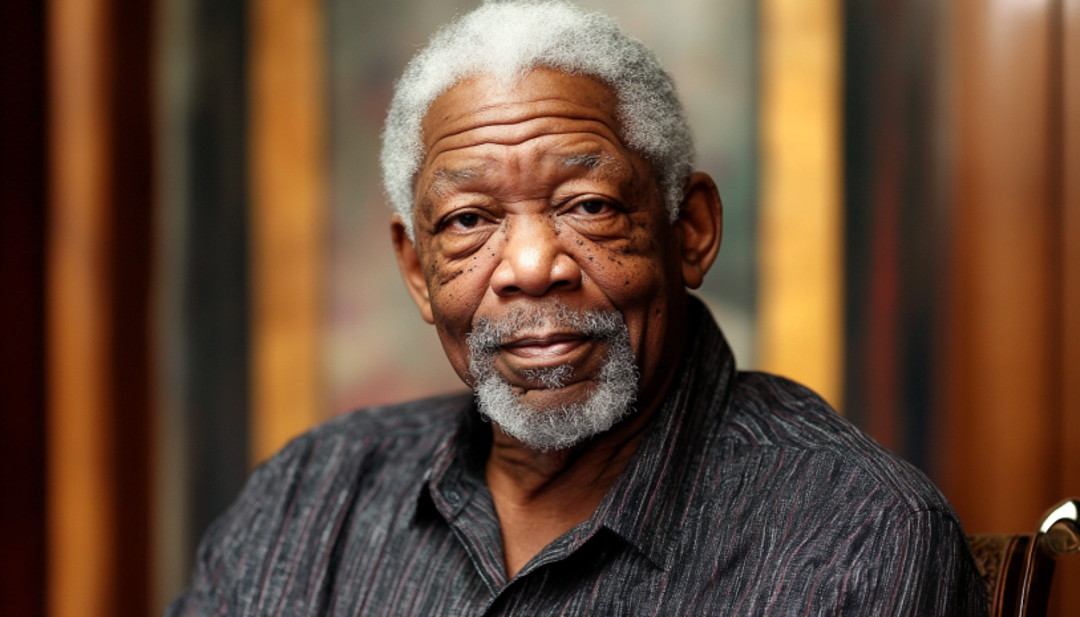 Morgan Freeman portrait depicting famous enneagram 9 actor with calm presence.