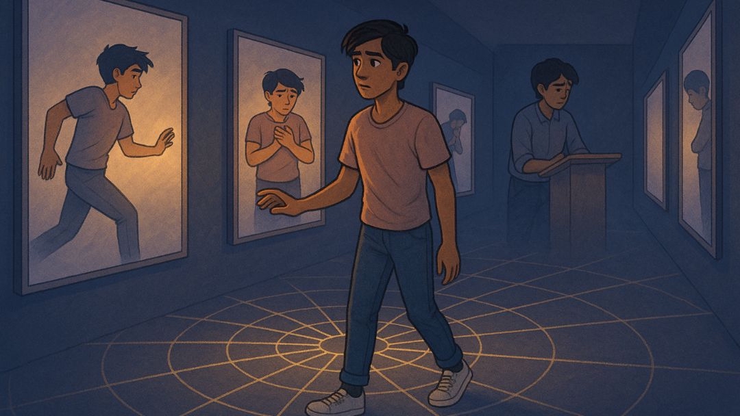 Person choosing different paths through doorways representing strategies to overcome fears holding you back.