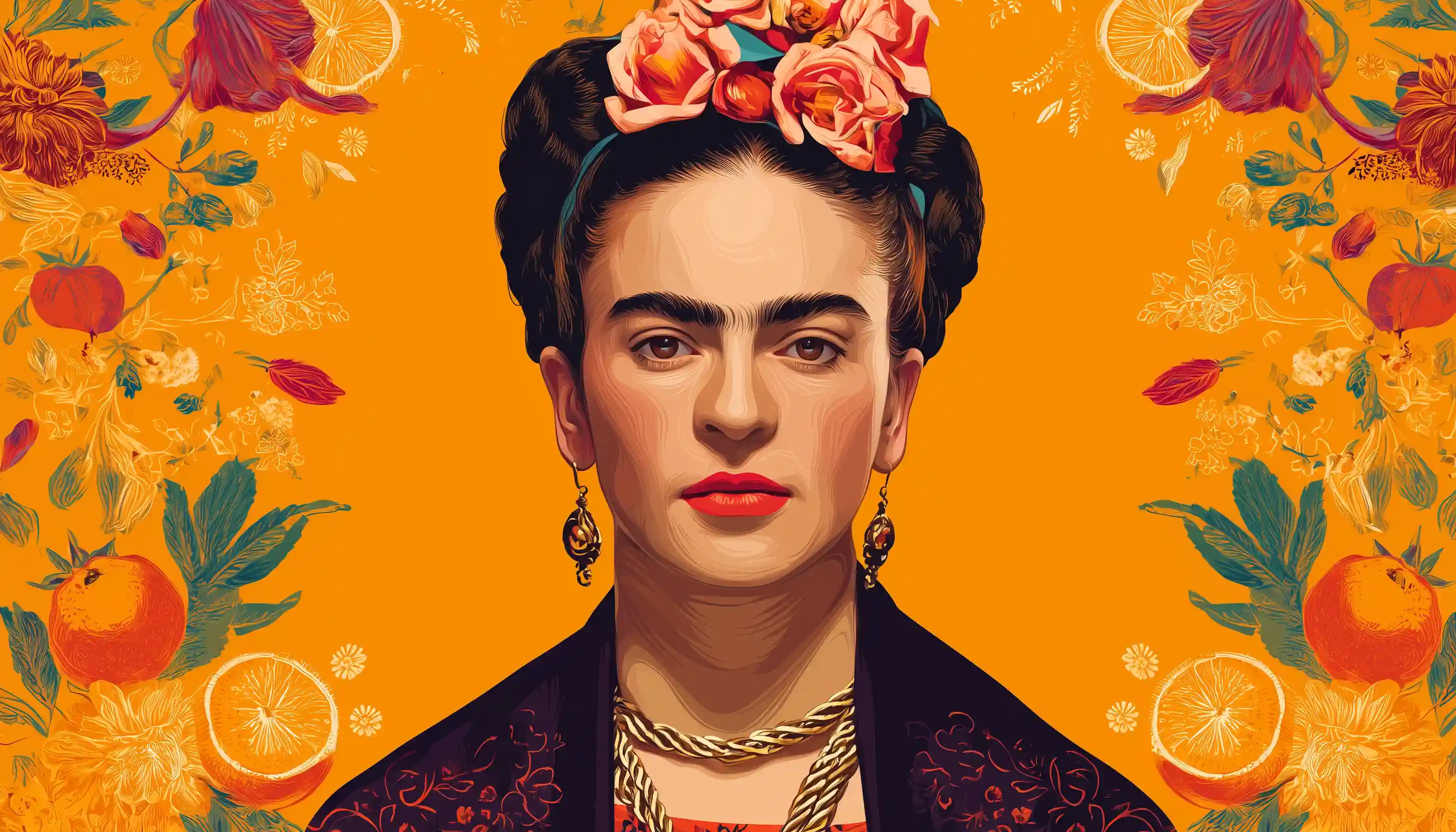 Freeda Kahlo portrait realistic illustration