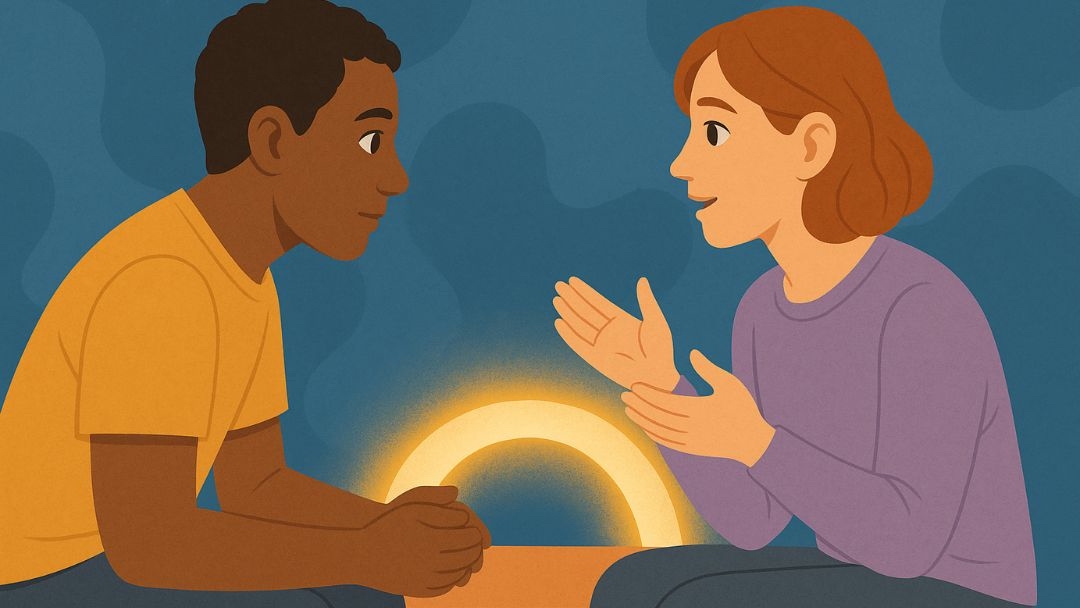 People with high EQ embracing vulnerability through open and honest communication.