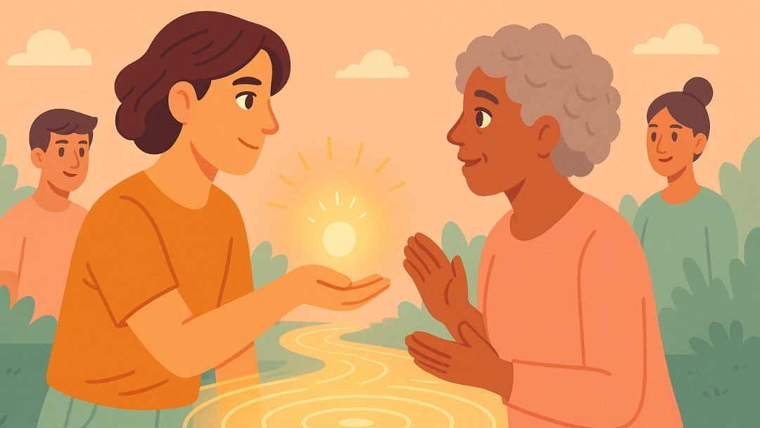 Woman demonstrating high EQ through empathetic conversation and active listening.