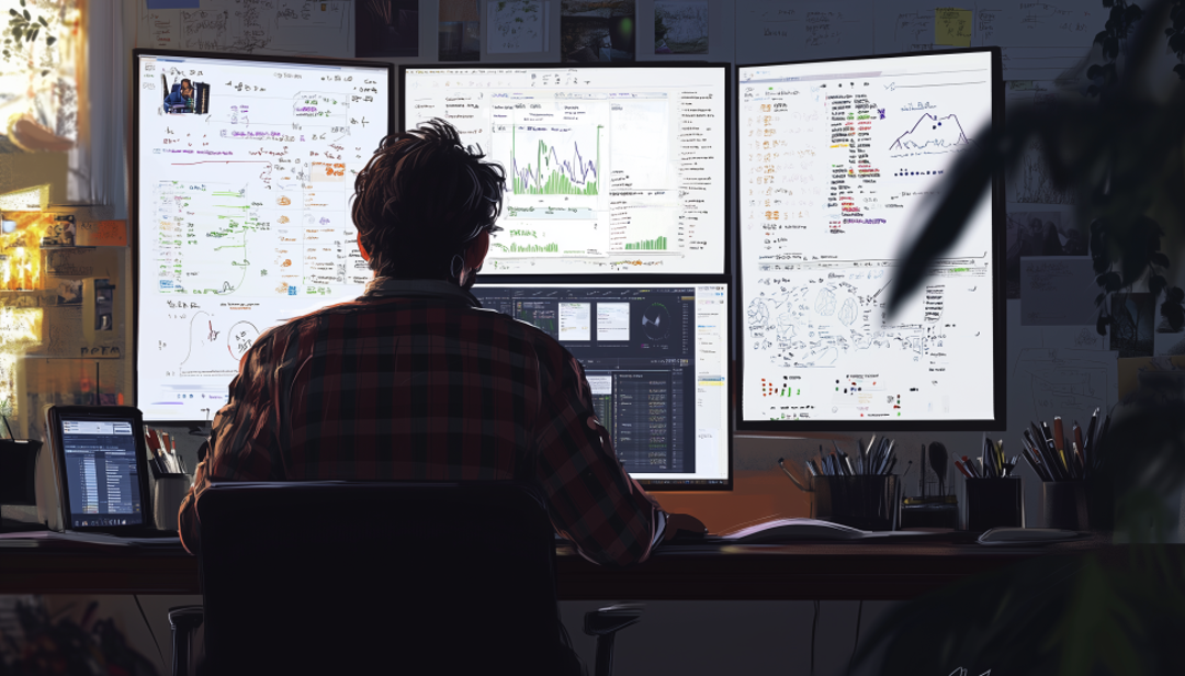 Digital marketing manager analyzing SEO data representing high paying job no degree career.