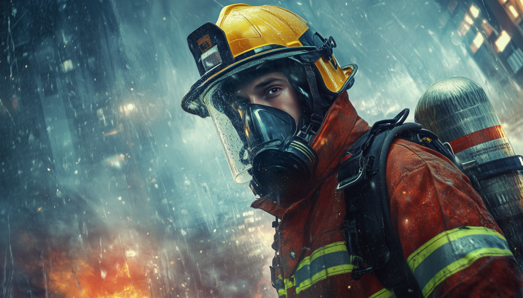 Firefighter in full gear demonstrating high paying job no degree required career.