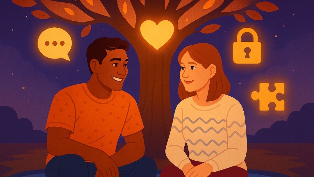 Introvert-extrovert relationship compatibility showing communication, trust, love, and understanding.