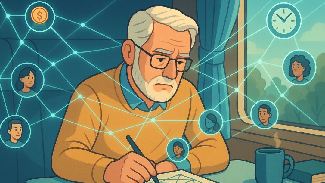 Man connecting patterns and ideas showing how introverted intuition works in real-life situations.