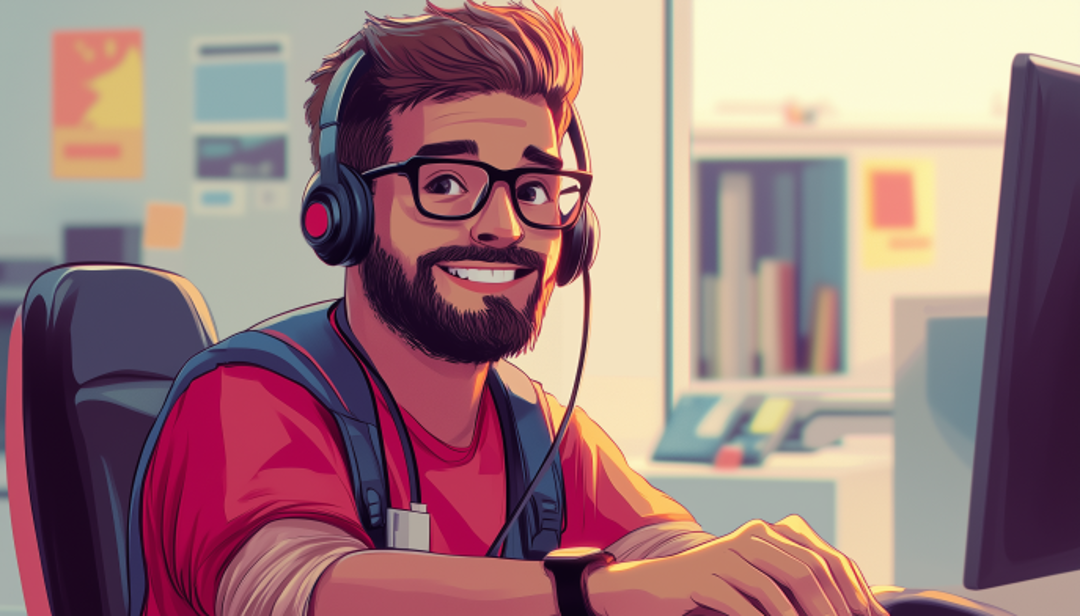 Happy professional at desk exploring fulfilling ISFJ personality career opportunities.