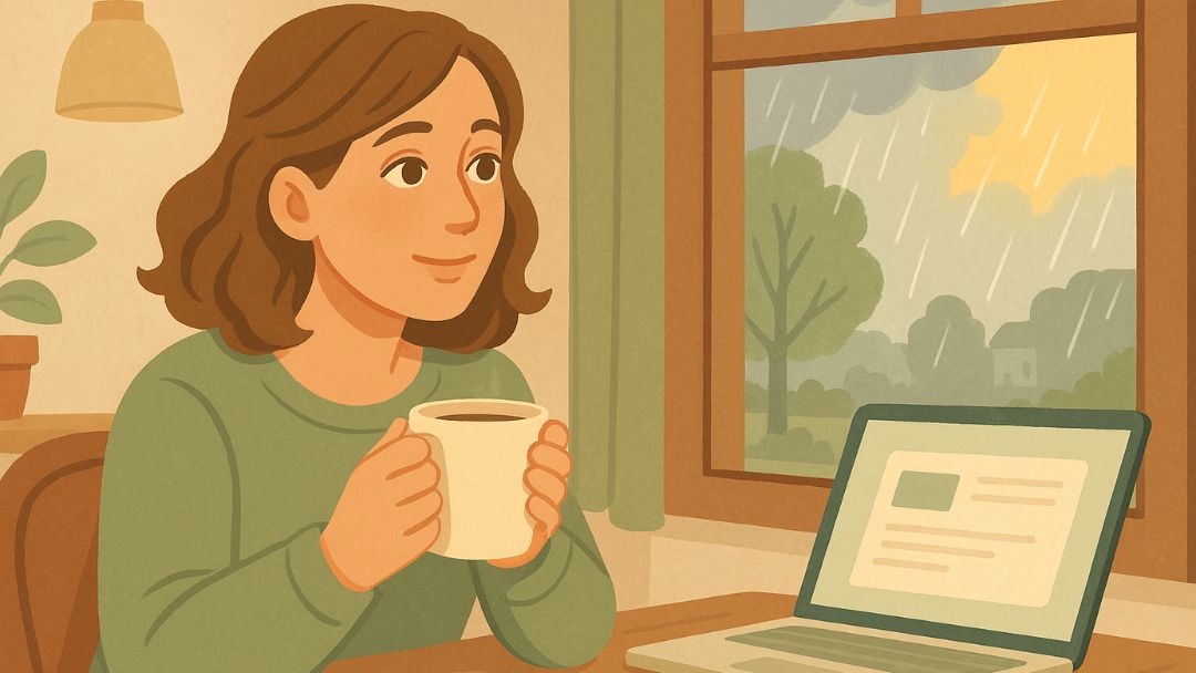 Job seeker practicing self-care routine to cope with job search depression and stress.