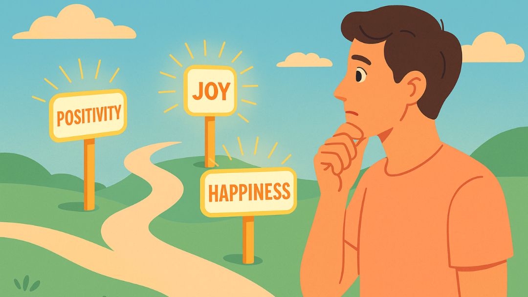 Person contemplating paths to positivity, joy, and happiness in life.