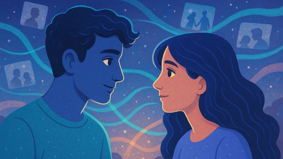 Two people with energetic connection illustrating psychology and soul science behind kindred spirits.