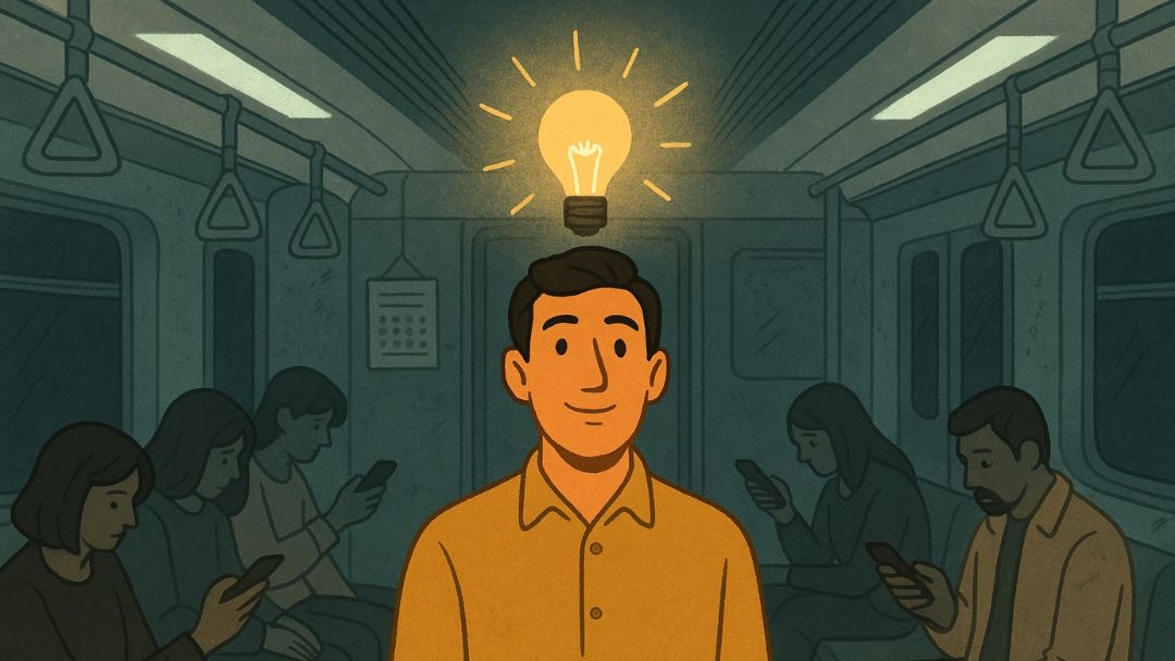 Person with illuminated idea showing low IQ doesn't limit potential or success.