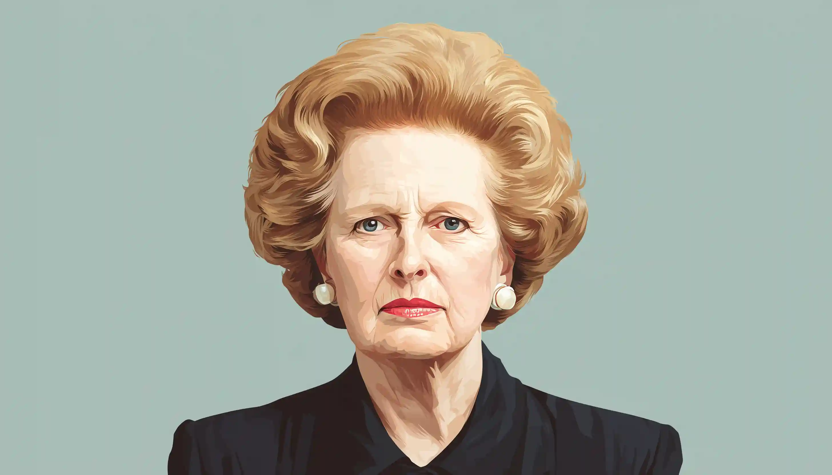 Margaret Thatcher portrait illustrating famous Enneagram 1 leader with principled vision and reform agenda.