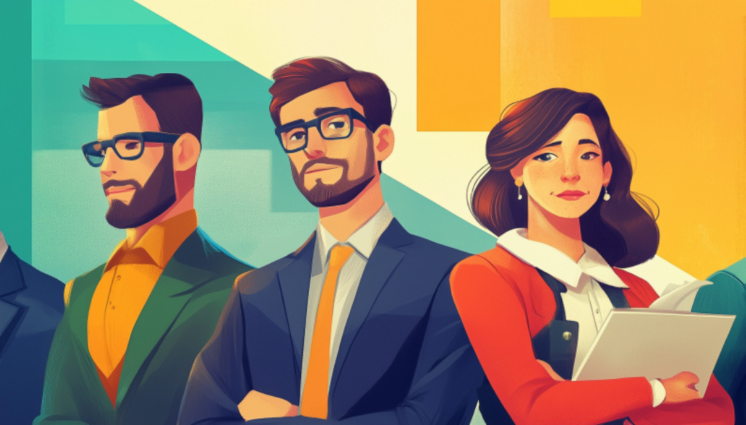 Diverse professionals representing ENTP-A careers and workplace strengths in business settings.