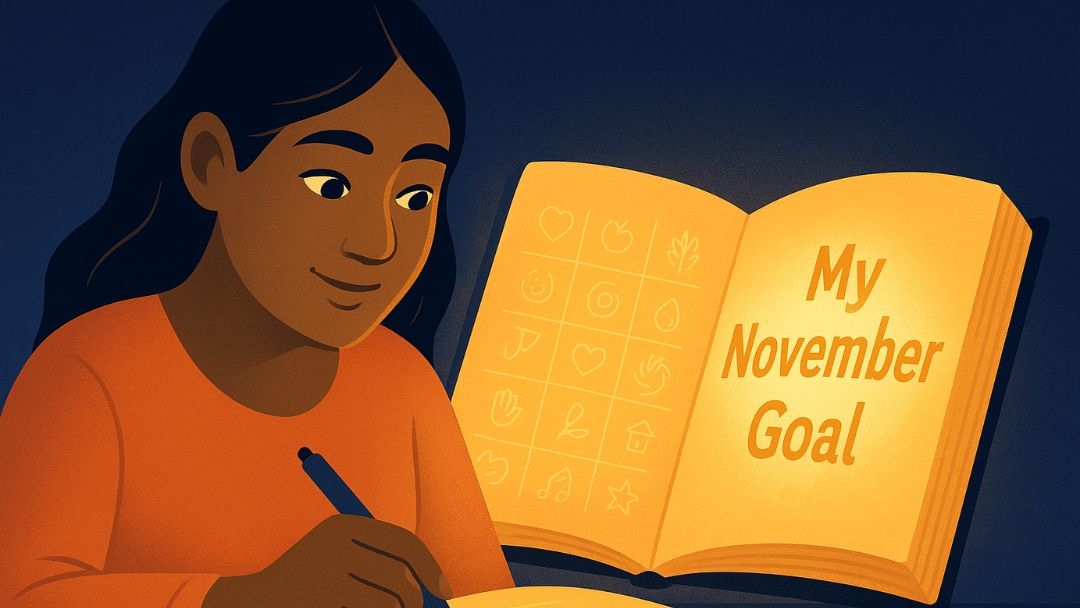Mental health challenge reflection and goal-setting for continued wellness progress.
