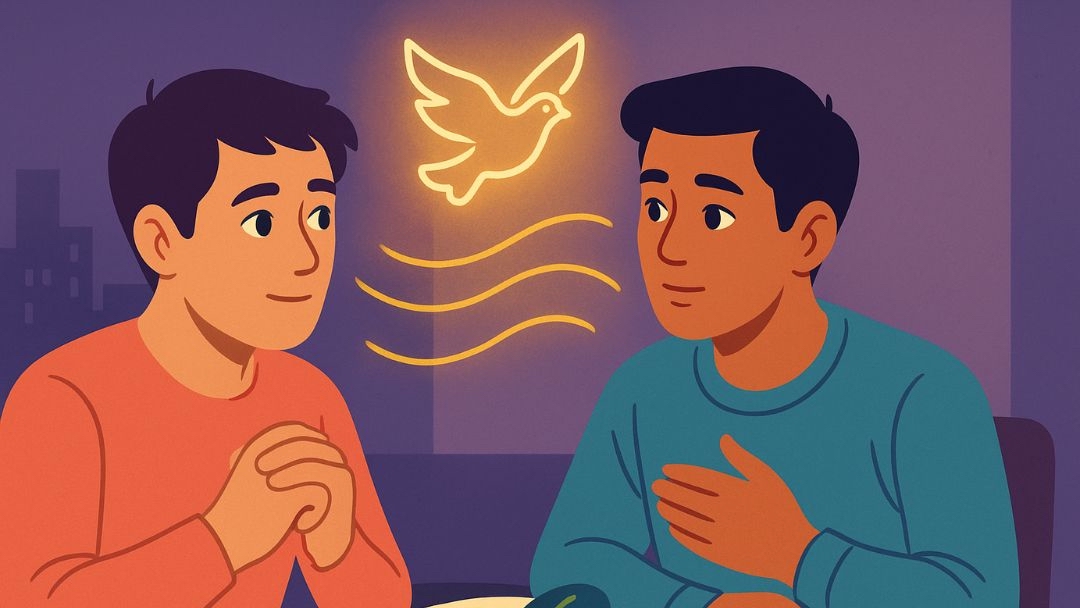 Mental health challenge action of showing empathy and promoting peace through connection.