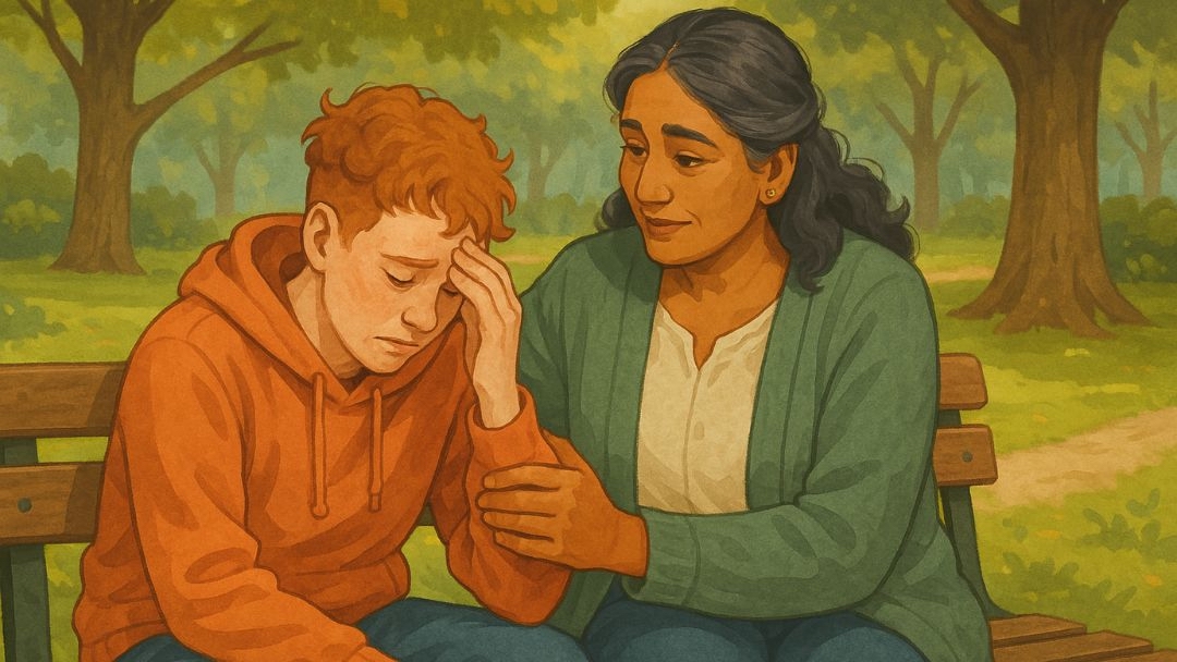 Woman providing emotional support showing secure attachment in adult relationship during difficult moment.