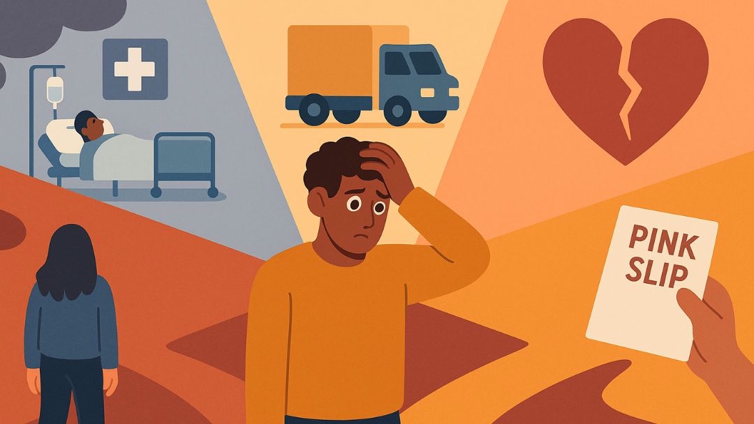 Common causes of situational depression including illness, relocation, breakup, job loss, and grief.