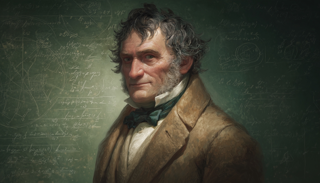 Historical portrait of Carl Friedrich Gauss, German mathematician and number theory pioneer with estimated IQ of 250, considered among the smartest people in world history.