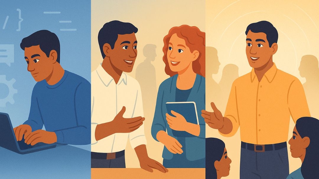 Team collaboration showcasing soft skills like communication and interpersonal abilities at work.