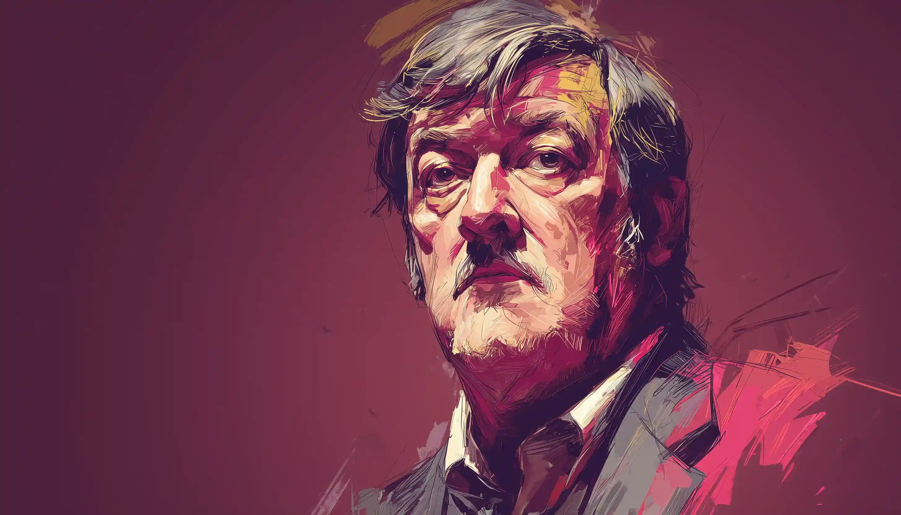 Stephen Fry portrait illustration