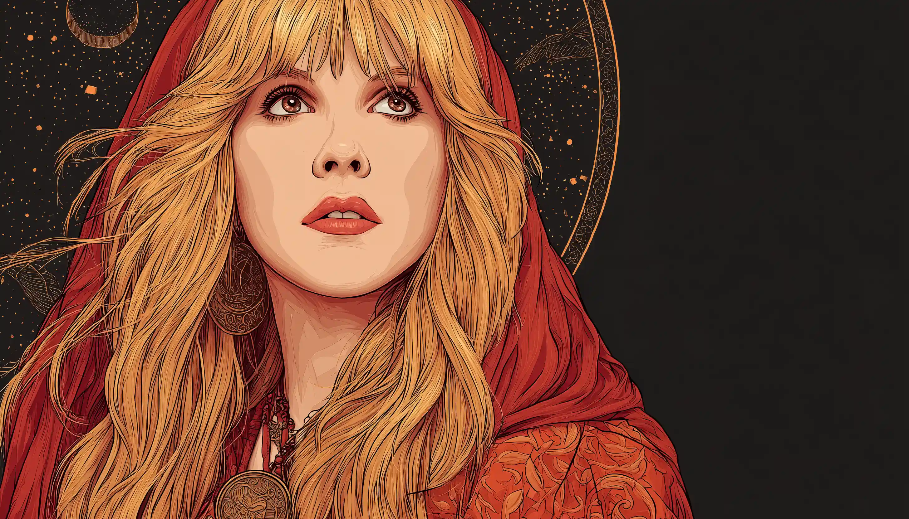 Stevie Nicks realistic illustration portrait