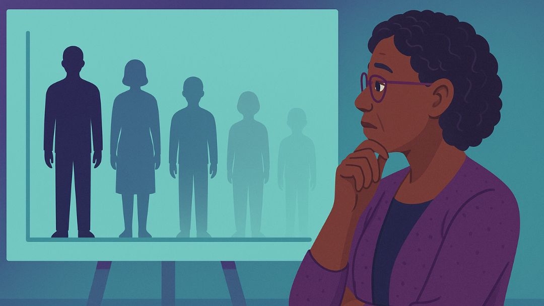 Administrator reviewing teacher burnout statistics showing declining workforce retention rates.