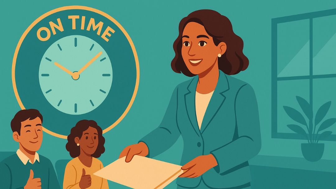 Professional demonstrating effective time management reducing stress and improving career success.