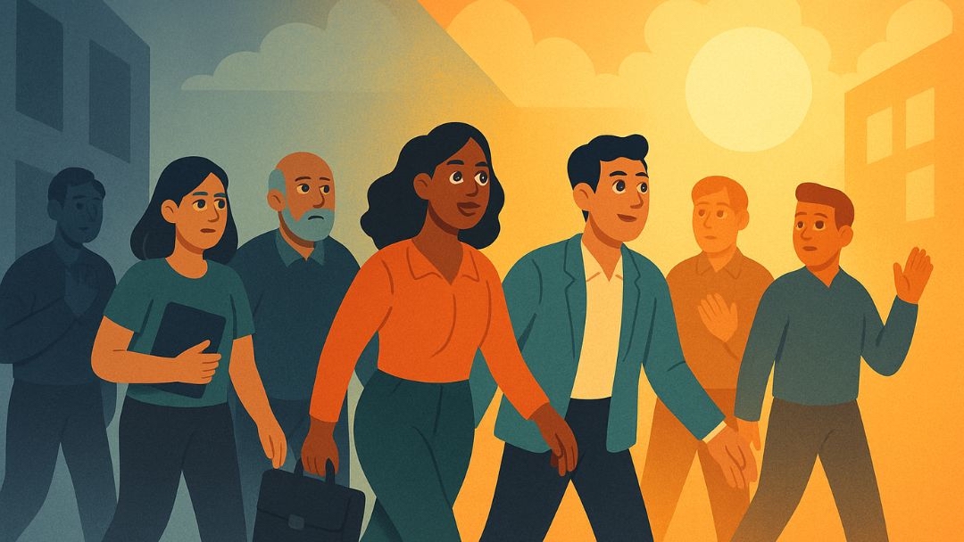 Employees moving forward toward fair workplace after addressing unfair treatment at work.