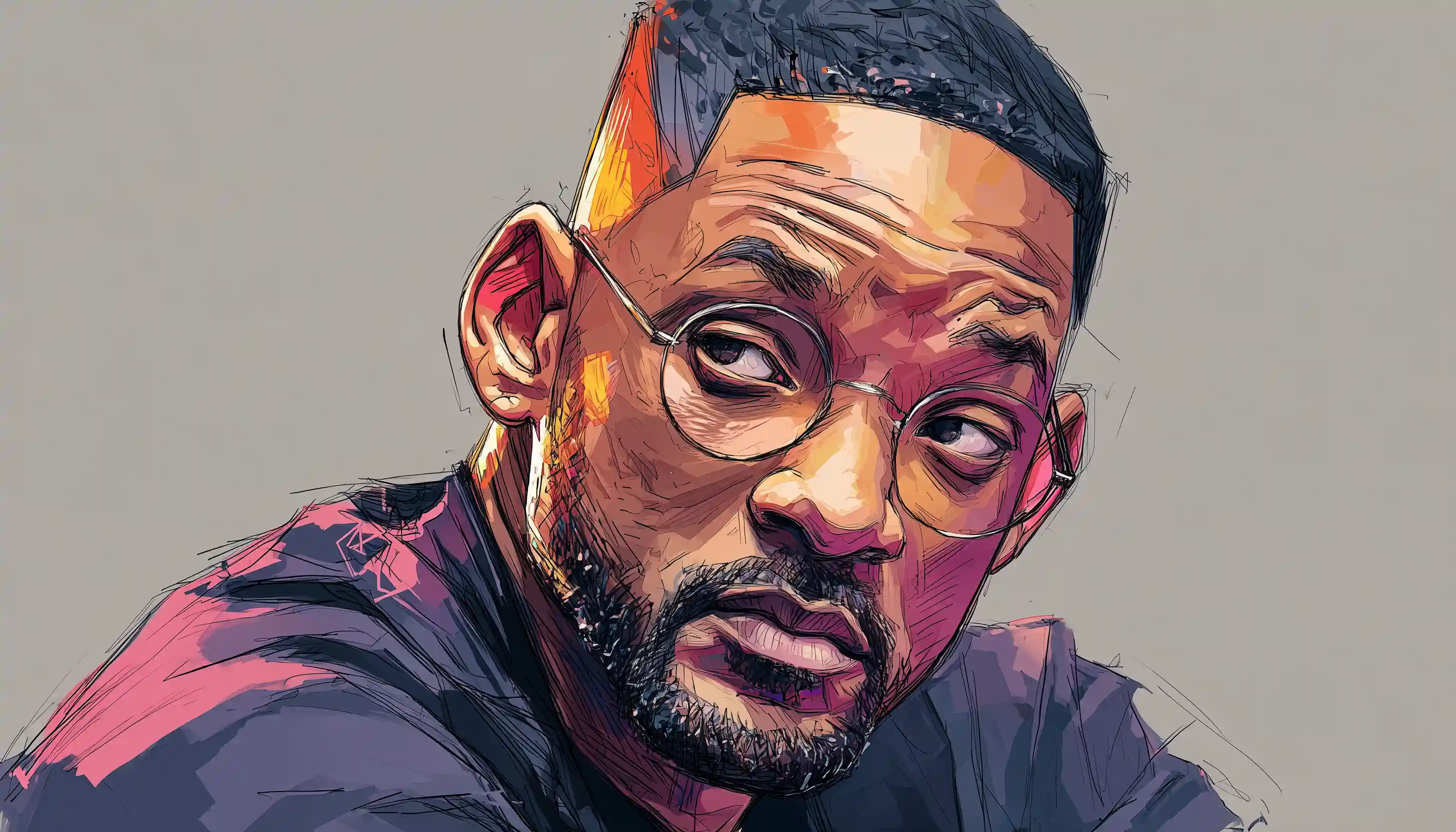 Will Smith portrait as famous Enneagram 3 achieving success across multiple industries.