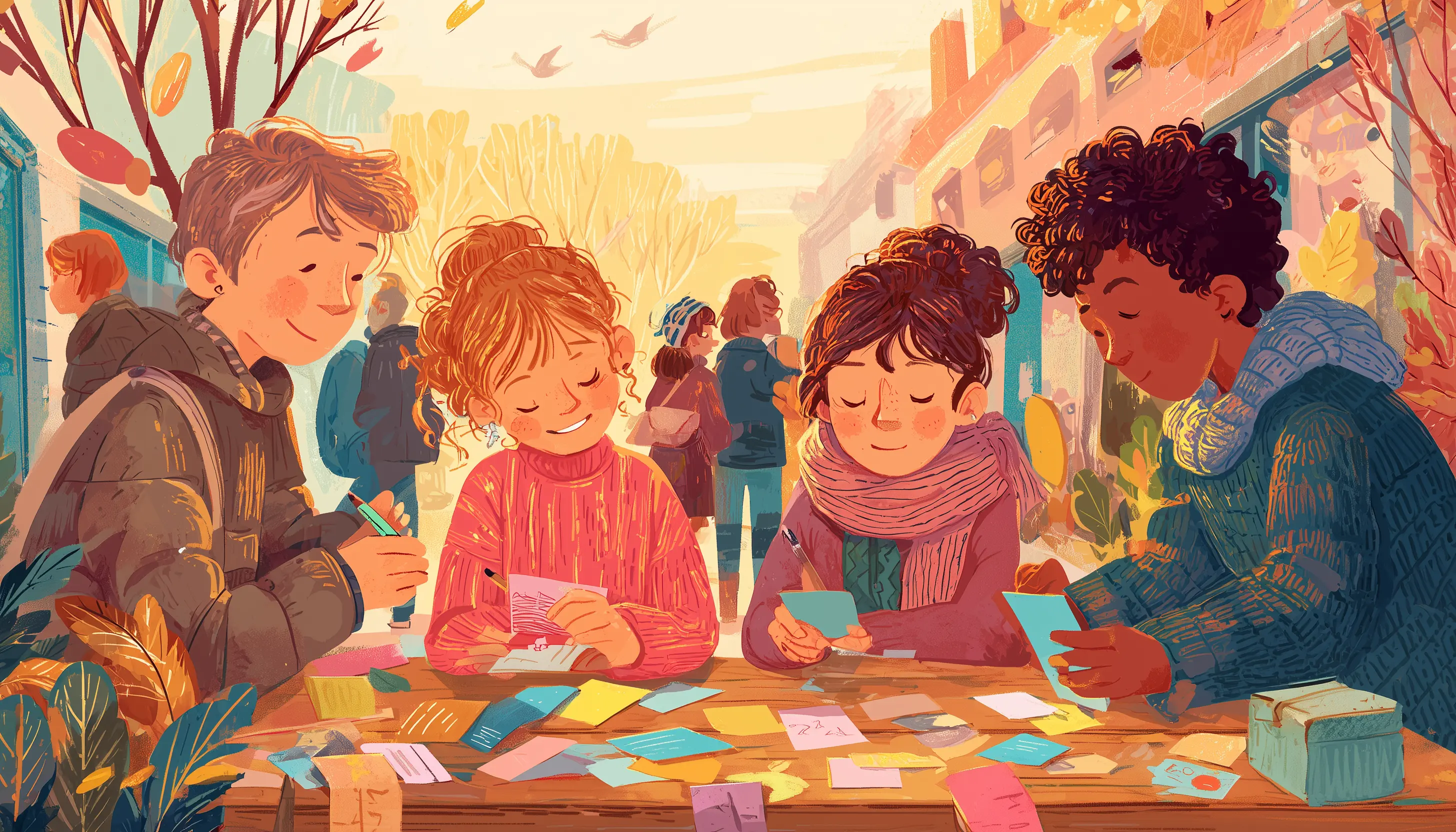 Children Write Kindness Cards